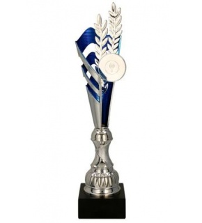 Puchar srebrno-niebieski 7210 - 36 cm